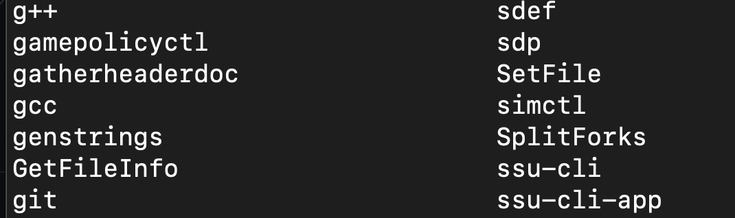 sample-xcode-tools-list